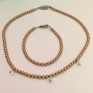 Gold Necklace and Bracelet set